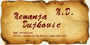 Nemanja Dujković vizit kartica
